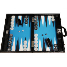 Backgammon Board XL Wycliffe Brothers in Black-blue