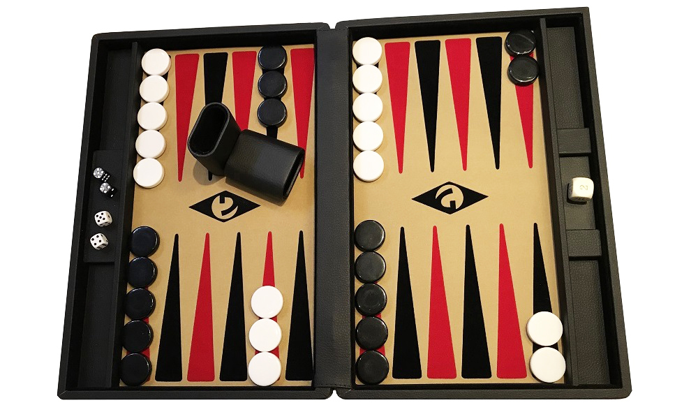 Backgammon-spel Svart-be-sv-rö Popular Bg-pjäser mm