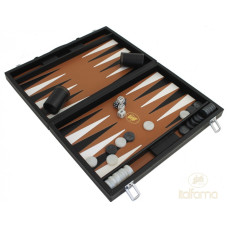 Italfama Backgammon M of Leatherette in black