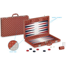 Backgammon Board Trendy L Dal Negro in Red Brocade fabric