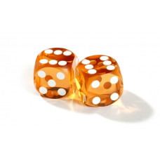 Official backgammon precision dice 13 mm Amber