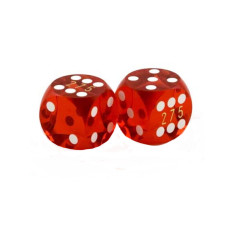 Backgammon Precision Dice Numbered in Red 14 mm
