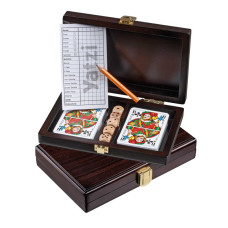 Playing Cards & Yatzy in wooden box